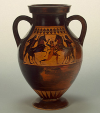 Амфора. Амасис. Чернофигурная роспись. Около 540-е гг. до н.э.