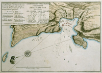 Карта истребления турецкого флота в Чесменской бухте