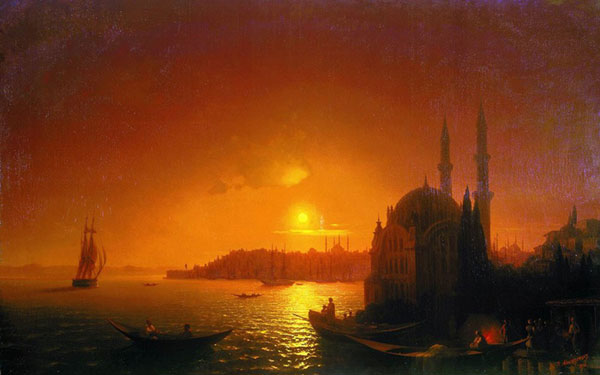 Вид Константинополя при лунном освещении. (Айвазовский И.К.)