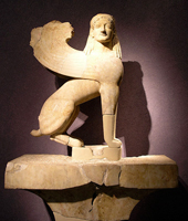 Надгробный сфинкс, 560—550 гг. до н.э., Археологический музей, Афины