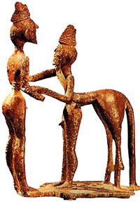 Герой и кентавр. Бронзовая статуэтка из Олимпии. VIII век до н.э.
