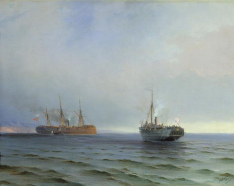 Захват пароходом Россия турецкого военного транспорта Мессина на Чёрном море 13 декабря 1877 года - 1877 год