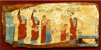 Жертвоприношение (Живопись на дереве. VI в. до н. э. Афины. Национальный музей)