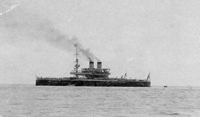 Эскадренный броненосец Чесма на рейде Гагр 1905