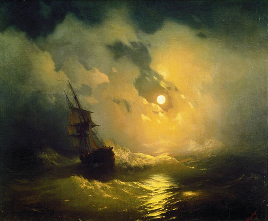 Буря на море ночью. (Айвазовский И.К.)