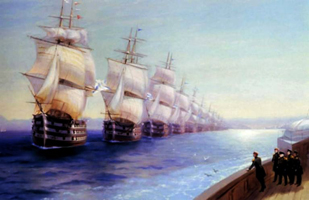 Маневры Черноморского флота в 1850 году. И. Айвазовский. 1886.