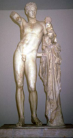 Пракситель. Гермес с младенцем Дионисом. IV в. до н.э. Копия. Олимпия, Археологический музей