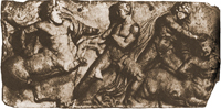 Битва лапифов с кентаврами (Фрагмент фриза храма Аполлона в Бассах. V в. до н.э. Лондон. Британский музей)
