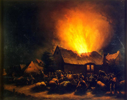 Пожар в деревне (Эгберт Ливенс ван дер Пул)
