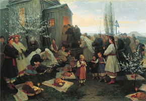 Пасхальная заутреня в Малороссии. Пимоненко Н.К. 1891 г.