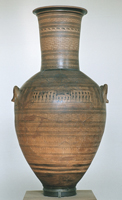 Дипилонская амфора. VIII в. до н.э. Глина, роспись. Археологический музей, Афины